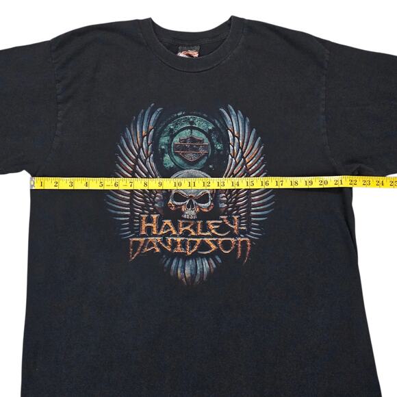 Harley Davidson Shirt Mens XL Skull Wings Pat Rogers Speedway Concorde NC Biker - Picture 11 of 12